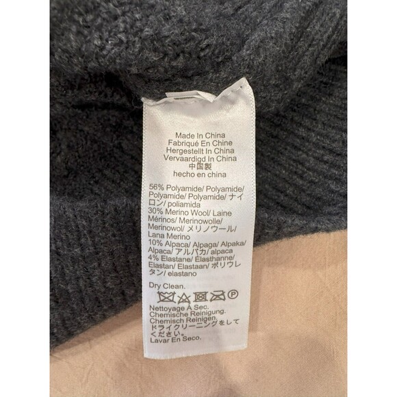 J.Crew Womens S Charcoal Wool Alpaca Boat Neck Relaxed Cable Knit Sweater Dress - Picture 5 of 8